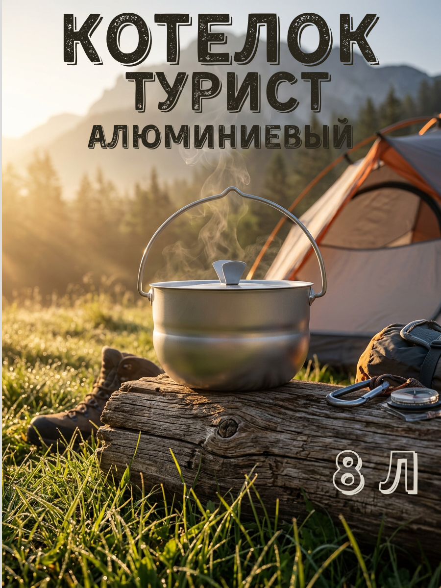 Котелок турист алюминиевый 8 л ТМ Калитва
